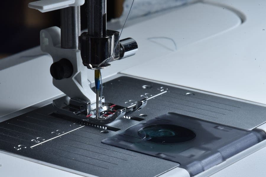 The control panel and display of a computerized sewing machine