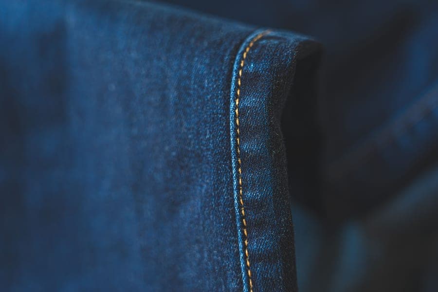 Sewing a hem on heavy denim fabric